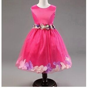 Pink Floral Tulle Dress